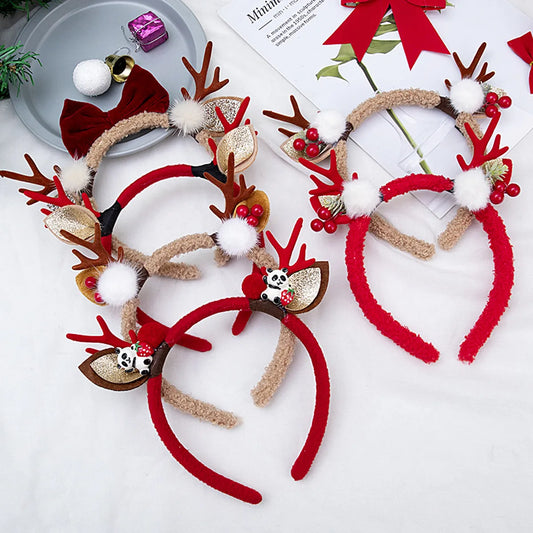 Women'S Cute Sweet Antlers Plush Hair Band