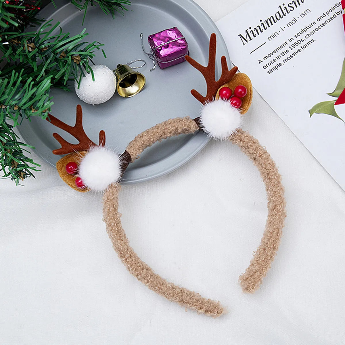 Women'S Cute Sweet Antlers Plush Hair Band