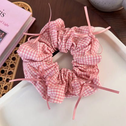 Women'S Cute Sweet Artistic Lattice Bow Knot Cloth Hair Tie