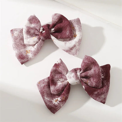 Women'S Cute Sweet Bow Knot Alloy Cloth Hair Clip