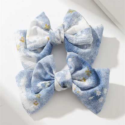 Women'S Cute Sweet Bow Knot Alloy Cloth Hair Clip