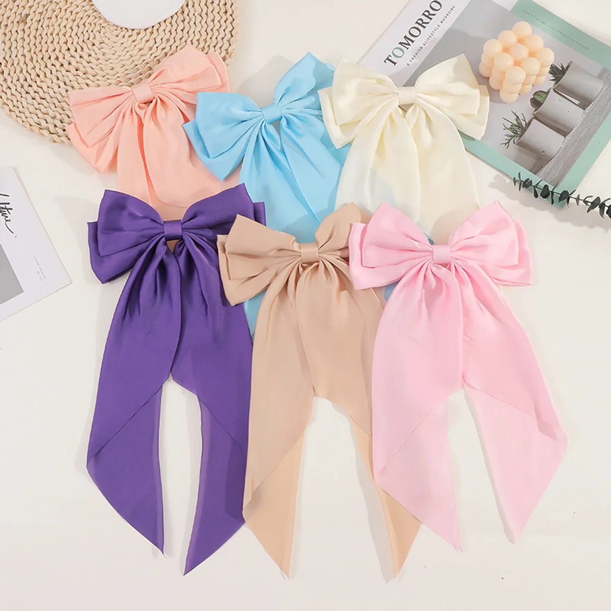 Women'S Cute Sweet Korean Style Bow Knot Cloth Hair Clip