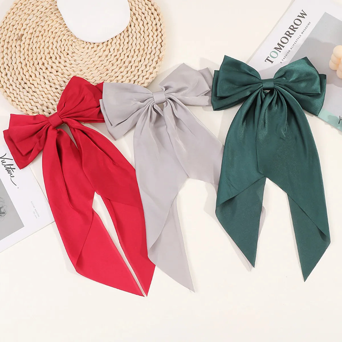 Women'S Cute Sweet Korean Style Bow Knot Cloth Hair Clip