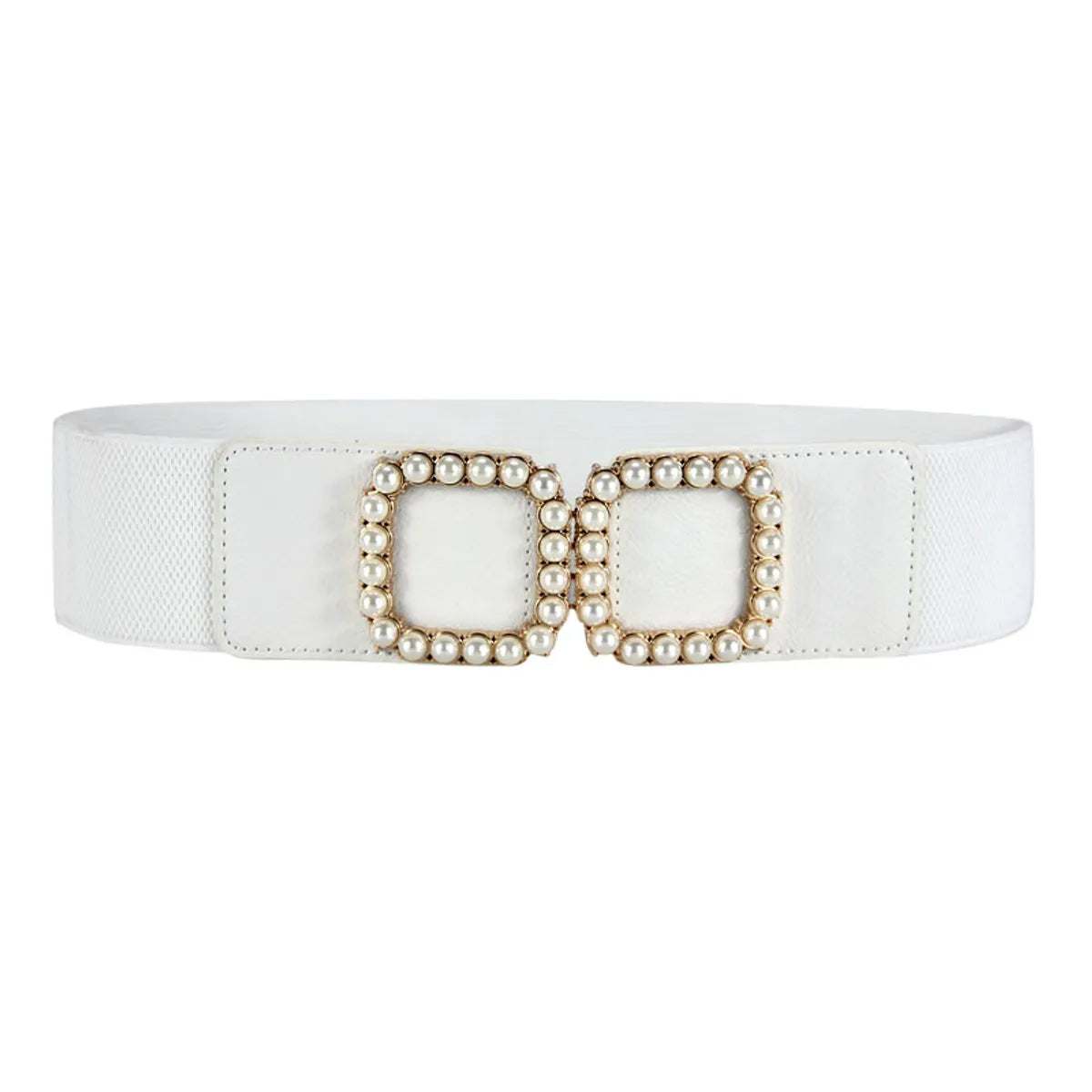 Women'S Decorative Pearl Belt Elastic Girdle Fashion Belt