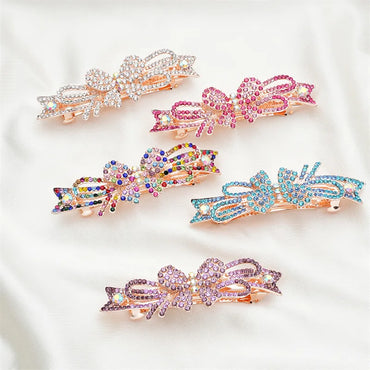 Women'S Elegant Bow Knot Alloy Inlay Rhinestones Zircon Hair Clip