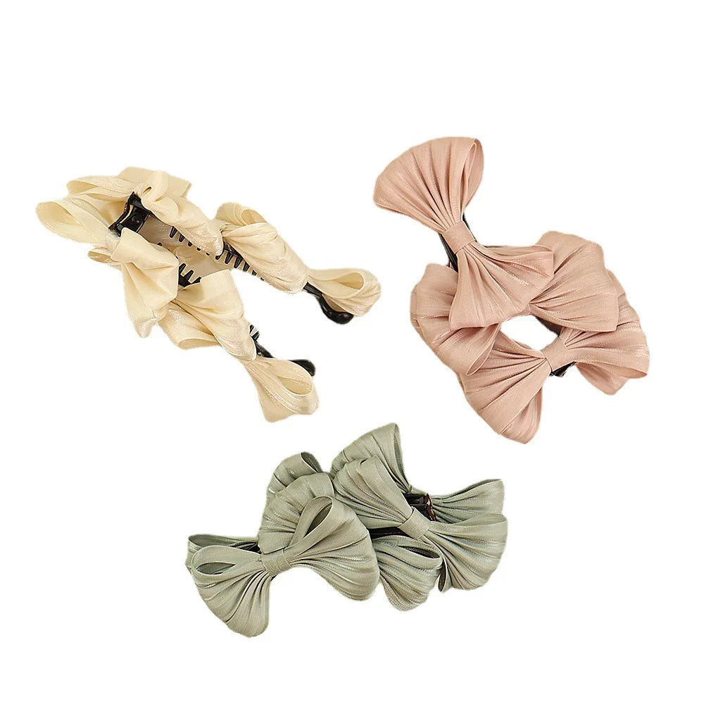 Women'S Elegant Bow Knot Plastic Cloth Hair Claws