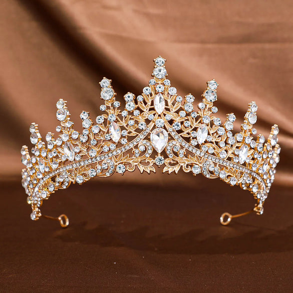 Women'S Elegant Bridal Streetwear Crown Alloy Plating Inlay Rhinestones Hair Band Crown