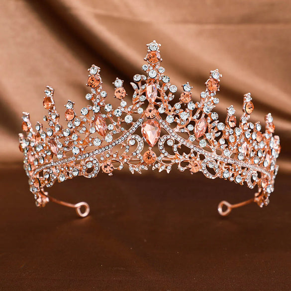 Women'S Elegant Bridal Streetwear Crown Alloy Plating Inlay Rhinestones Hair Band Crown