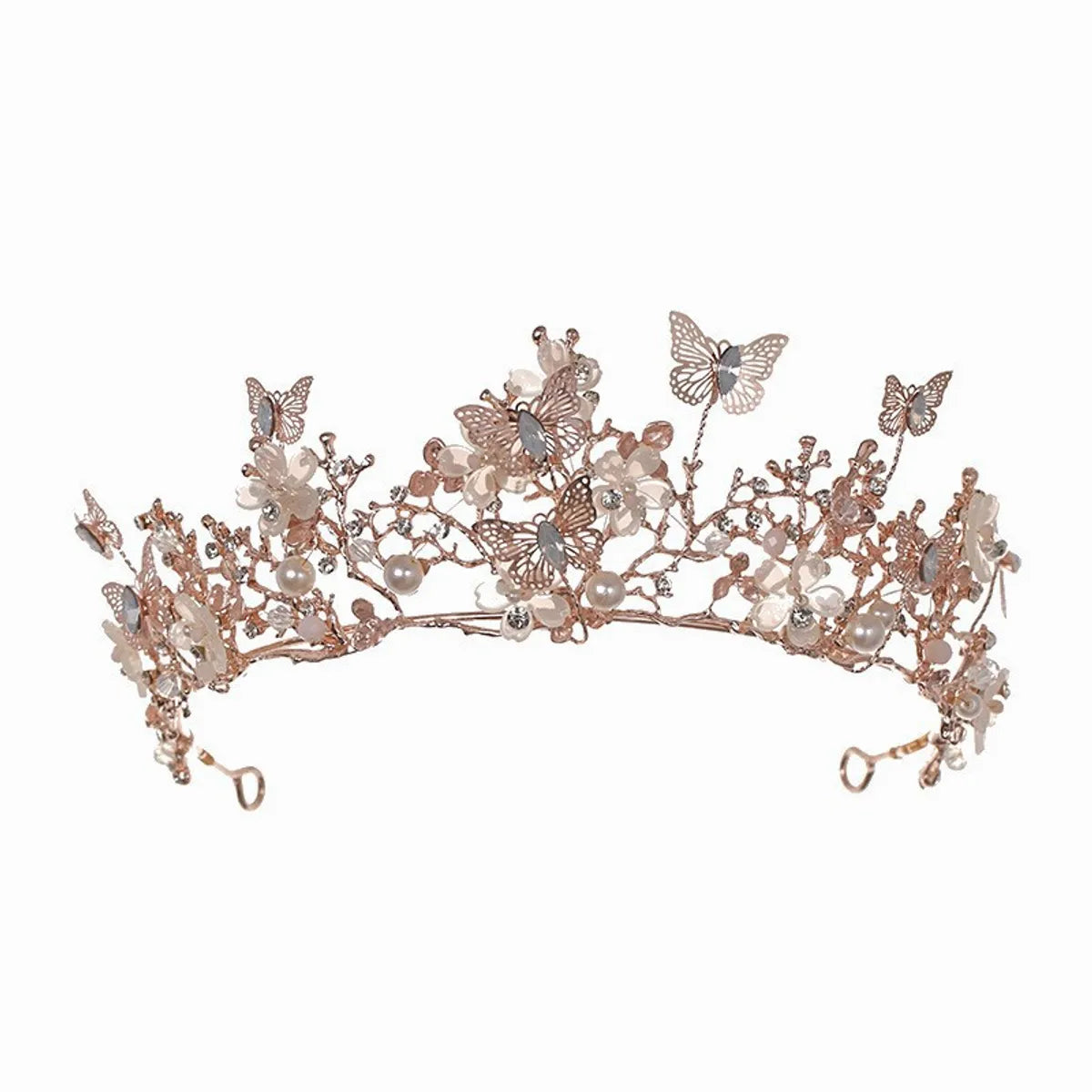 Women'S Elegant Bridal Streetwear Crown Flower Alloy Plating Inlay Rhinestones Hair Band