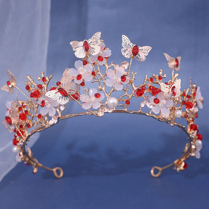 Women'S Elegant Bridal Streetwear Crown Flower Alloy Plating Inlay Rhinestones Hair Band