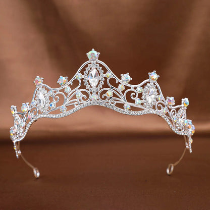 Women'S Elegant Bridal Streetwear Geometric Crown Alloy Plating Inlay Rhinestones Hair Band Crown