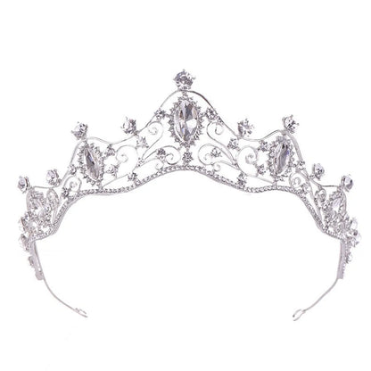 Women'S Elegant Bridal Streetwear Geometric Crown Alloy Plating Inlay Rhinestones Hair Band Crown