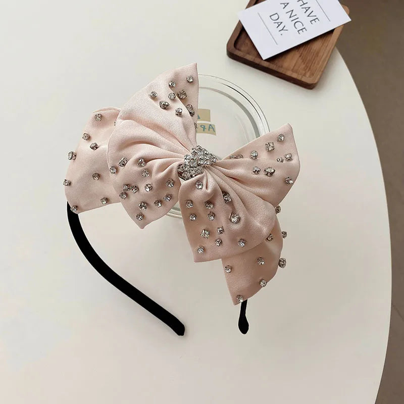 Women'S Elegant Fashion Bow Knot Cloth Headwear Artificial Rhinestones Hair Clip