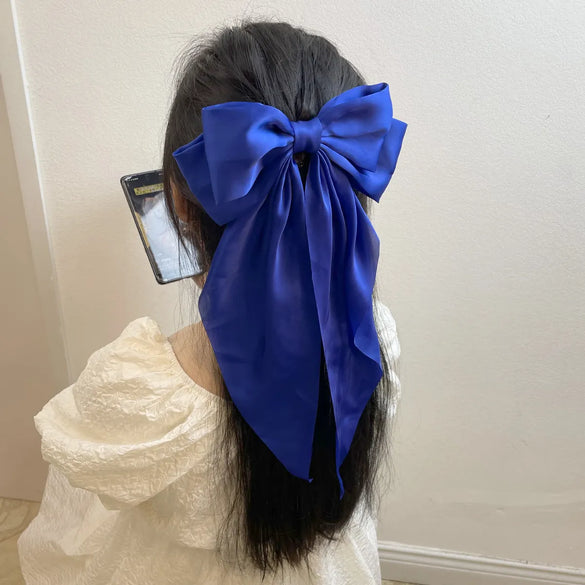 Women'S Elegant Glam Bow Knot Satin Hair Clip