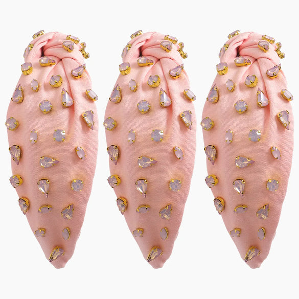 Women'S Elegant Glam Cute Solid Color Plastic Fabric Inlay Rhinestones Hair Band