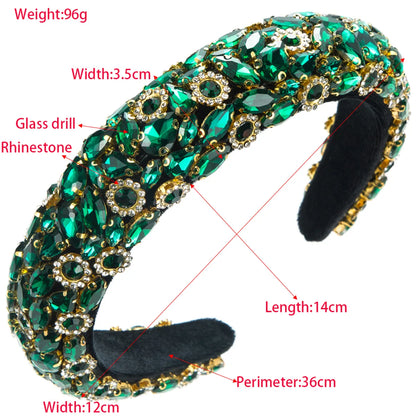 Women'S Elegant Glam Geometric Alloy Cloth Inlay Rhinestones Glass Hair Band