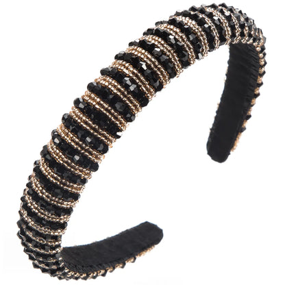 Women'S Elegant Glam Geometric Artificial Crystal Cloth Beaded Inlay Artificial Crystal Beads Hair Band