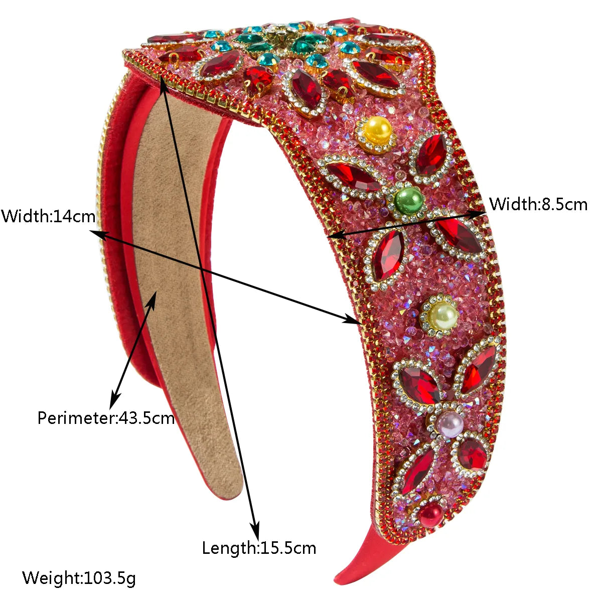 Women'S Elegant Glam Luxurious Geometric Alloy Cloth Glass Hair Band