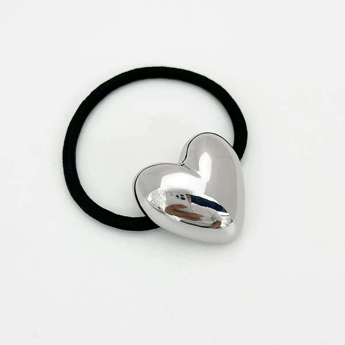 Women'S Elegant Heart Shape Alloy Elastic Band Hair Tie