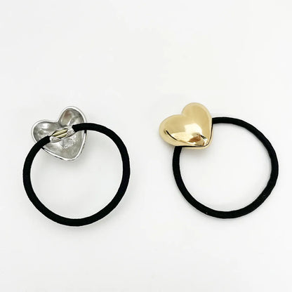 Women'S Elegant Heart Shape Alloy Elastic Band Hair Tie