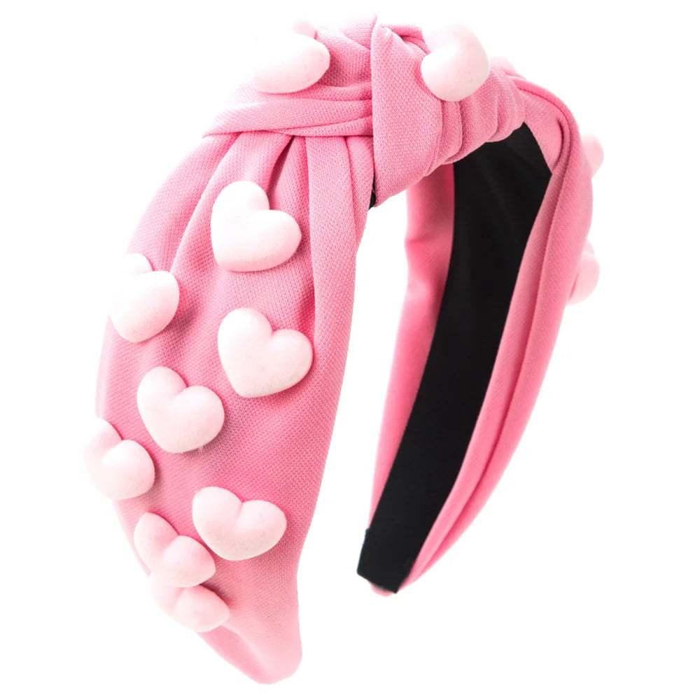 Women'S Elegant Heart Shape Cloth Resin Inlay Resin Hair Band