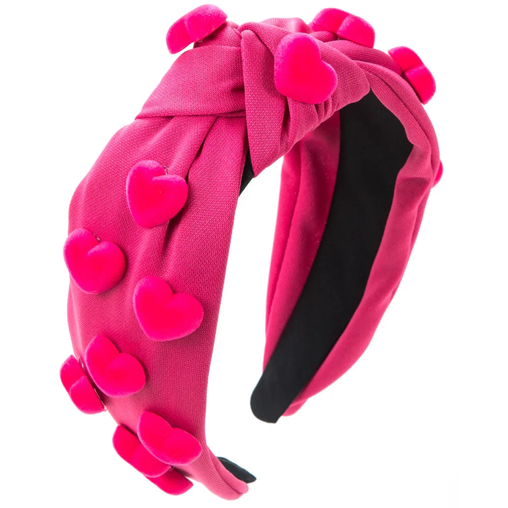 Women'S Elegant Heart Shape Cloth Resin Inlay Resin Hair Band