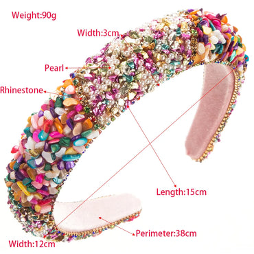 Women'S Elegant Irregular Cloth Rhinestone Plating Inlay Rhinestones Pearl Hair Band