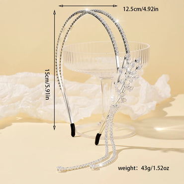 Women'S Elegant Lady Bridal Tassel Alloy Inlay Rhinestones Hair Band