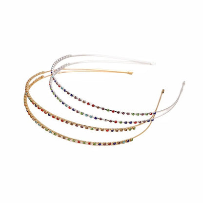 Women'S Elegant Lady Geometric Metal Plating Inlay Zircon Hair Band