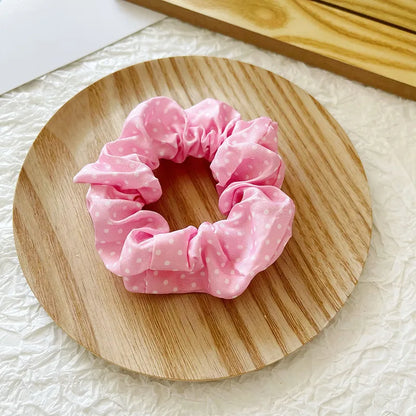 Women'S Elegant Lady Plaid Cloth Hair Tie