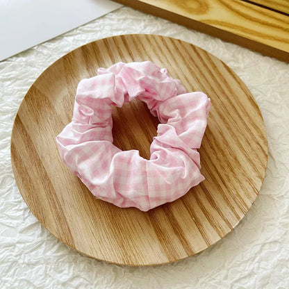 Women'S Elegant Lady Plaid Cloth Hair Tie