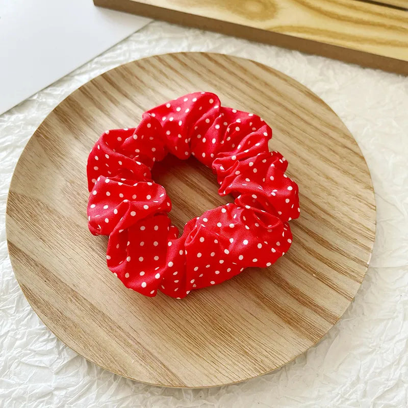 Women'S Elegant Lady Plaid Cloth Hair Tie