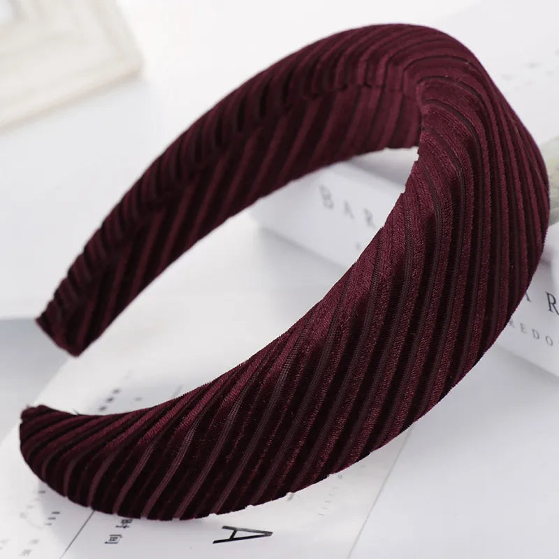 Women'S Elegant Lady Solid Color Flannel Hair Band