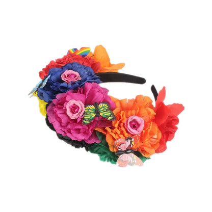 Women'S Elegant Lady Streetwear Flower Cloth Polyester Epoxy Hair Band