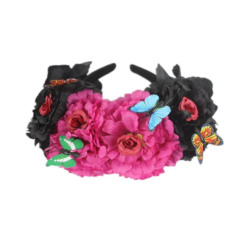 Women'S Elegant Lady Streetwear Flower Cloth Polyester Epoxy Hair Band