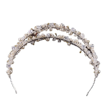 Women'S Elegant Lady Streetwear Flower Plastic Inlay Artificial Crystal Artificial Pearls Hair Band