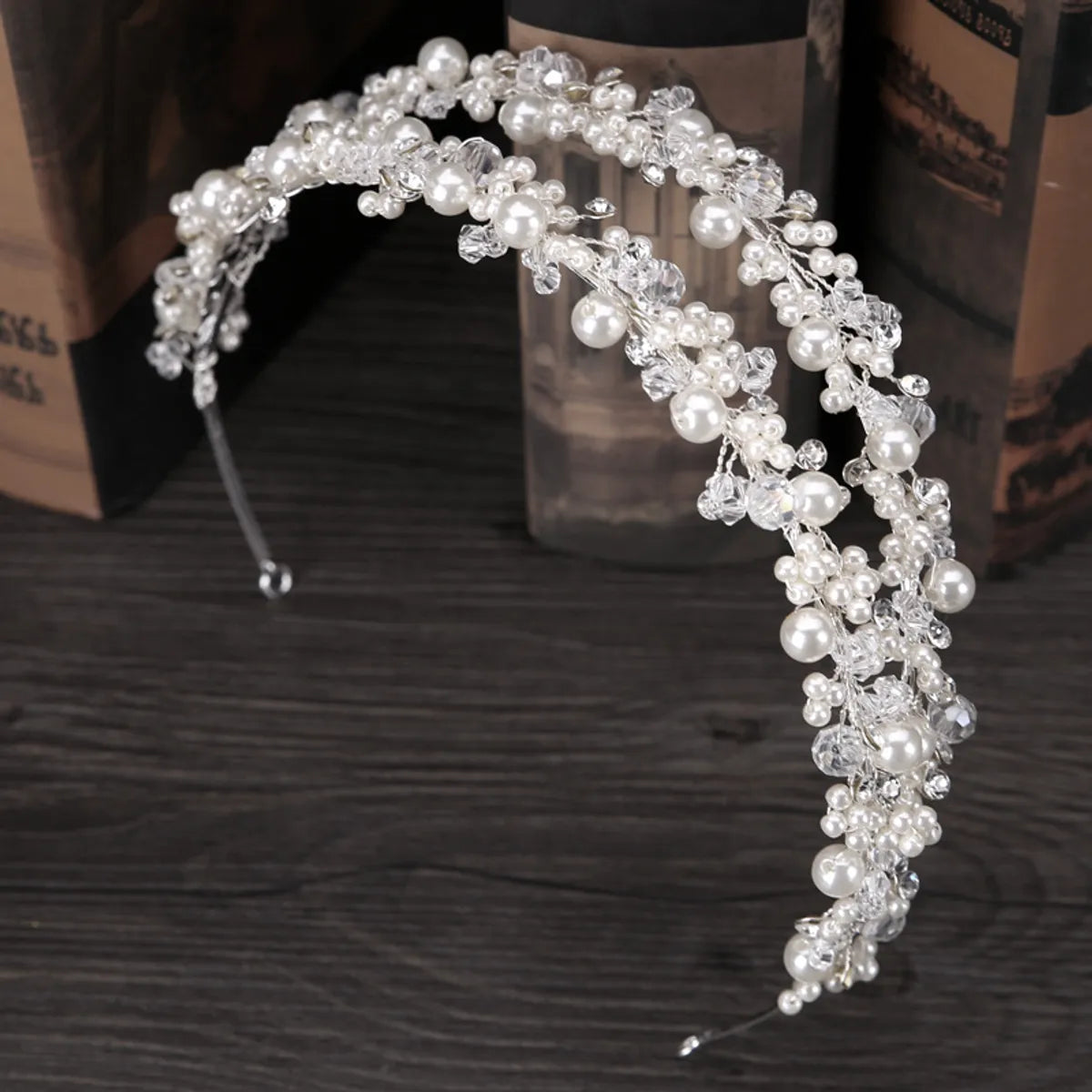 Women'S Elegant Lady Streetwear Flower Plastic Inlay Artificial Crystal Artificial Pearls Hair Band