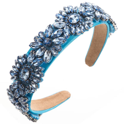 Women'S Elegant Luxurious Flower Cloth Inlay Glass Hair Band