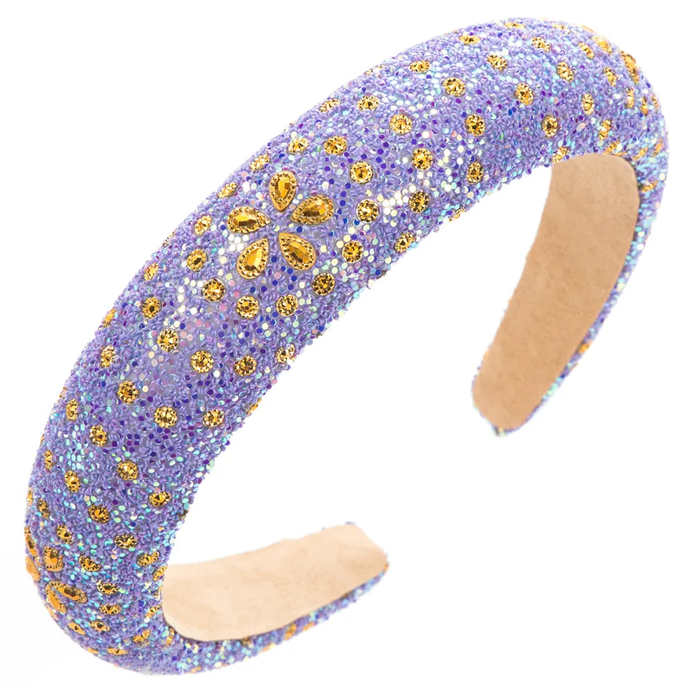 Women'S Elegant Luxurious Flower Cloth Rhinestone Sponge Inlay Rhinestones Hair Band