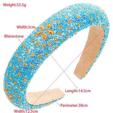 Women'S Elegant Luxurious Flower Cloth Rhinestone Sponge Inlay Rhinestones Hair Band