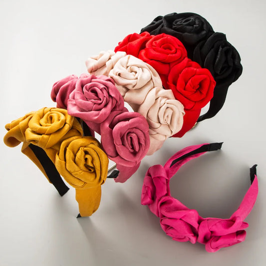 Women'S Elegant Modern Style Color Block Alloy Cloth Flowers Hair Band