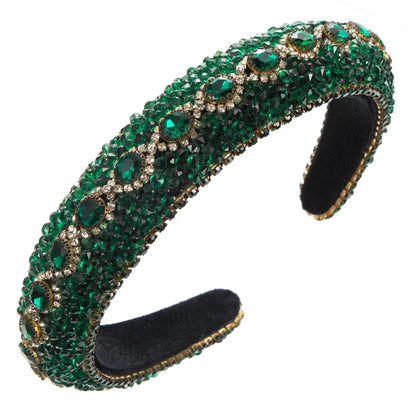 Women'S Elegant Modern Style Solid Color Flannel Inlay Rhinestones Hair Band