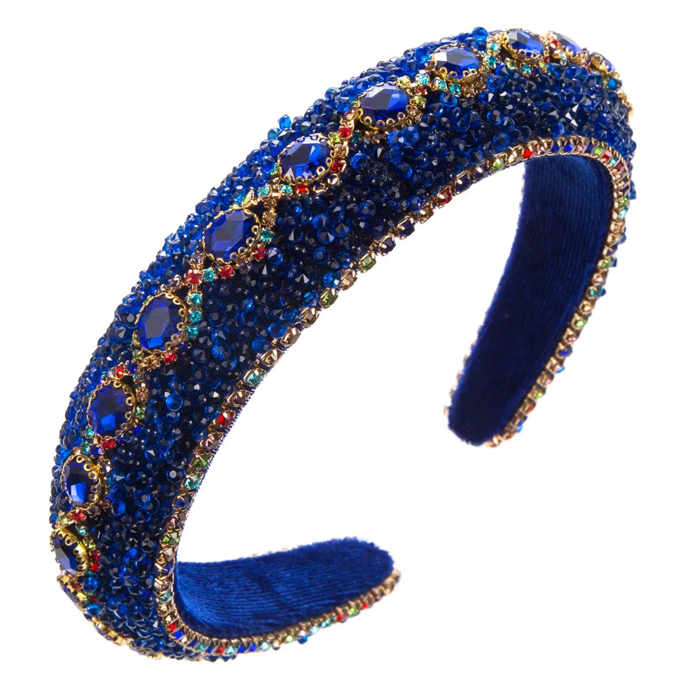 Women'S Elegant Modern Style Solid Color Flannel Inlay Rhinestones Hair Band