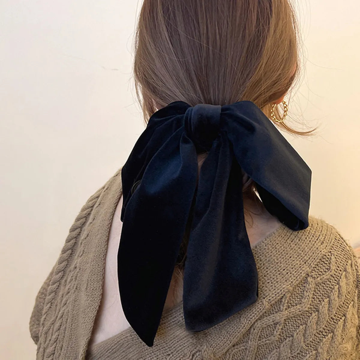 Women'S Elegant Retro Bow Knot Cloth Hair Tie