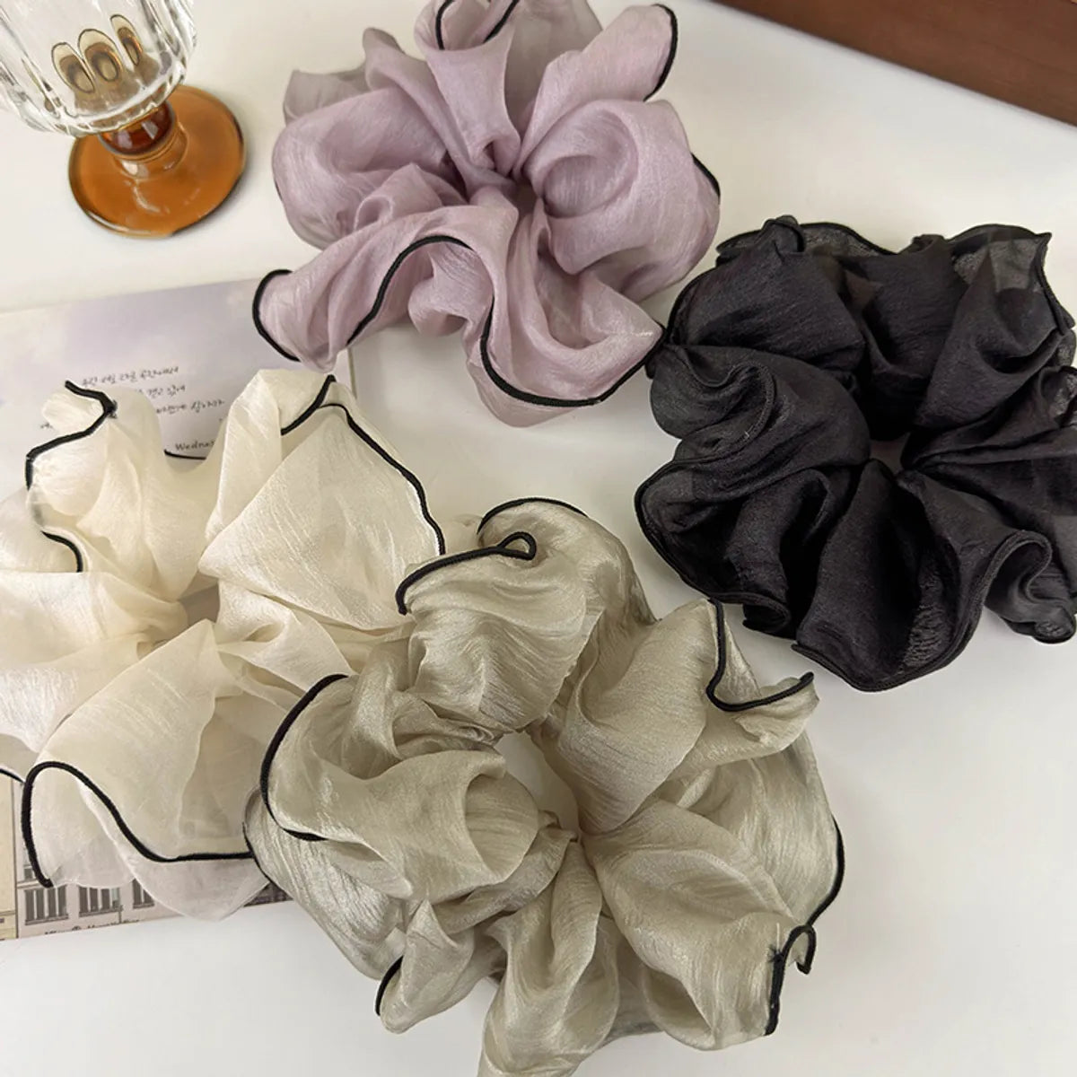 Women'S Elegant Romantic Solid Color Chiffon Hair Tie