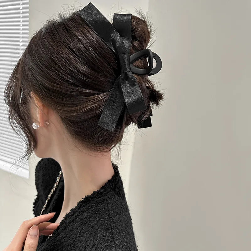 Women'S Elegant Simple Style Bow Knot Arylic Hair Claws