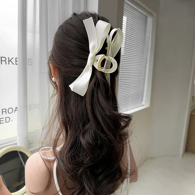 Women'S Elegant Simple Style Bow Knot Arylic Hair Claws