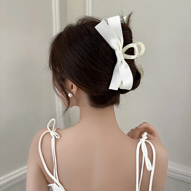 Women'S Elegant Simple Style Bow Knot Arylic Hair Claws