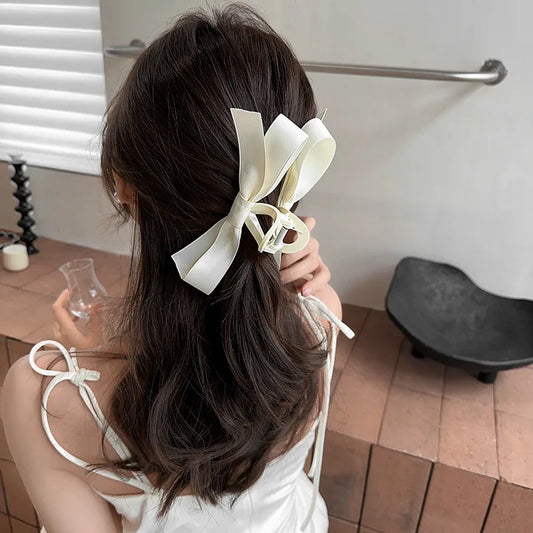 Women'S Elegant Simple Style Bow Knot Arylic Hair Claws