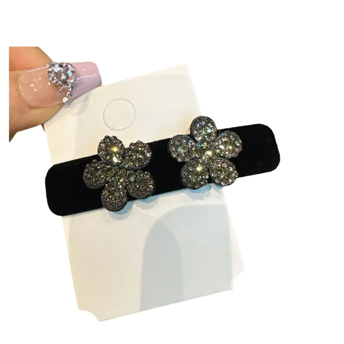 Women'S Elegant Simple Style Geometric Velvet Material 80% Polyester 20% Spandex M: About 0.463kg Inlay Rhinestones Hair Clip